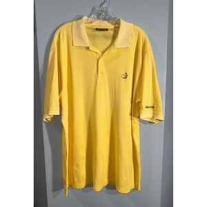 The Masters Vintage yellow pique polo shirt embroidery 100% cotton Hong Kong XL‎